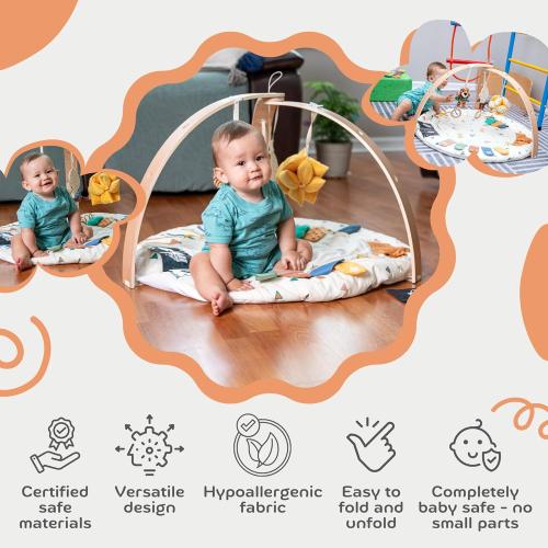 MOVA Baby Play Gym Baby Play Mat for Babies 0-6 0-12 Months Baby Tummy Time Play Mat Infant Play Mat for Babies Baby Activity Mat Gym for Floor Baby Playmat for Babies Newborn Play Mat Gift Boys Girls