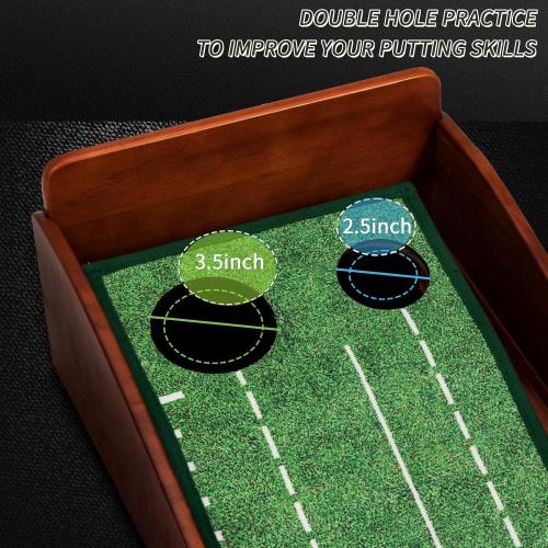 Putting Green Indoor,Golf Putting Mat with Auto Ball Return,Premium Crystal Velvet Surface, Practice Putting mat, Perfect Training Aid & Gift for Golf Lovers Christmas