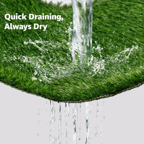 LOOBANI Large Dog Grass Pad with Tray - 35x23in Dog Litter Box with 2 Artificial Grass Patch   2 Washable Pee Pads - Quickly Absorbency Indoor Outdoor Potty for Patio Balcony Apartment Use