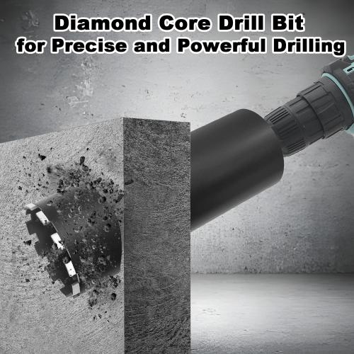 6 Diamond Concrete Core Drill Bit, 1-1/4-7 Thread Laser Welded Core Bit, 17-3/4 Drilling Depth High-Performance Core Drill Bit for Concrete, Stone, Brick, Floors and Masonry Wall