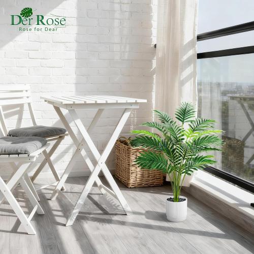 Der Rose 28'' Artificial Palm Tree Tall Fake Tropical Faux Trees Indoor and Outdoor for Home Bathroom Porch Outside Patio Decor (White Pot)