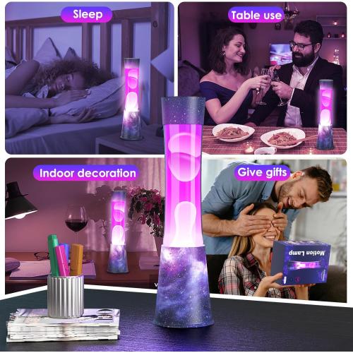 Liquid Motion Lamps - starry sky purple Liquid / White Wax, Beautiful Lamp, Relaxing Light, Night Light , lamps for adults, teenagers children, Bedroom Light Living Room, Novel and Cool Decorations