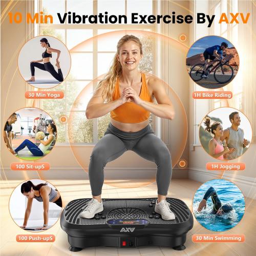 Vibration Plate Fitness Platform Exercise Machine Body Vibrating Board | Curved Design Powerful 200W Bluetooth Oscillating Shake Plate for Lymphatic Drainage Recovery Whole Body Toning With Handles