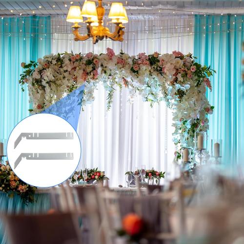 4 PCS 9-Inch Double Crossbar Valance Hangers, Steel Backdrop Crossbar Hangers Hook Accessories for Drape Stand, Wedding & Event Layered Draping Double Backdrop Stand Wedding Arch Crossbars
