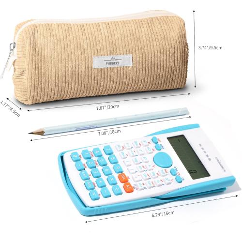 Pencil Bag Pen Case, Soft Corduroy Small Pencil Pouch Organizer with Zipper, Cute Pencil Case Pouch Stationery for Girls and Boys – Apricot