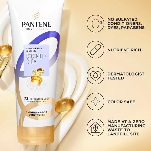 Pantene Pro-V Miracles Curl Define & Shine Coconut   Shea 1 Minute Miracle Conditioner 10.9 FL OZ