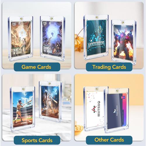 20ct Magnetic Card Holders, 35pt One Touch Card Holder, U-V Protection Hard Plastic Case for Trading Cards, Display Case for Sports, Baseball, Football, Game Cards