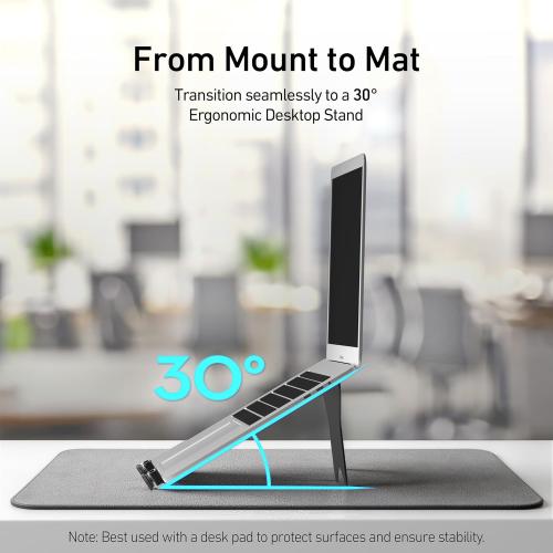 Laptop Tray for Monitor Arm - VESA Mount 100x100mm, Laptops up to 17.3in & 28.6lbs - Notebook Tray Office Desk Accessories - Black***