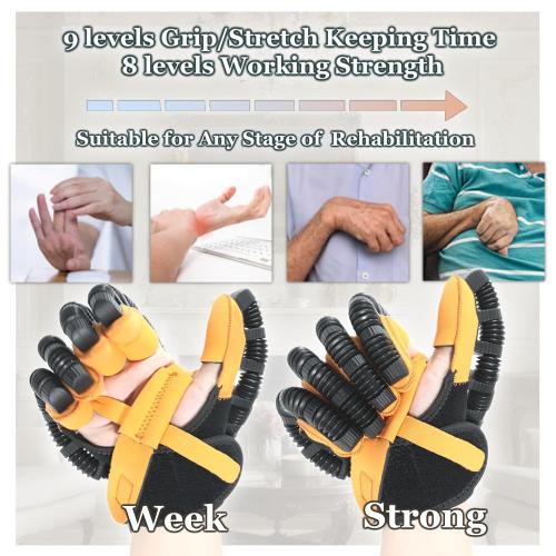 ‼️only has one portable gift box ‼️ and one portable charging plug ‼️2PCS Rehabilitation Robot Gloves for Left and Right Hands Recovery, Finger Rehab Robotic Glove Hemiplegia Stroke Therapy Equipment, 4 Modes, 2600mAh Rechargeable, 4 Sizes (Large)