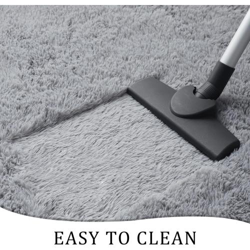 Chicrug Soft Runner Rugs for Bedroom Living Room Plush Fluffy Rug 2x6 Feet, Shag Furry Area Rug Carpet Non Shedding for Nursery Children Kids Girls Room Home Decorative, Grey