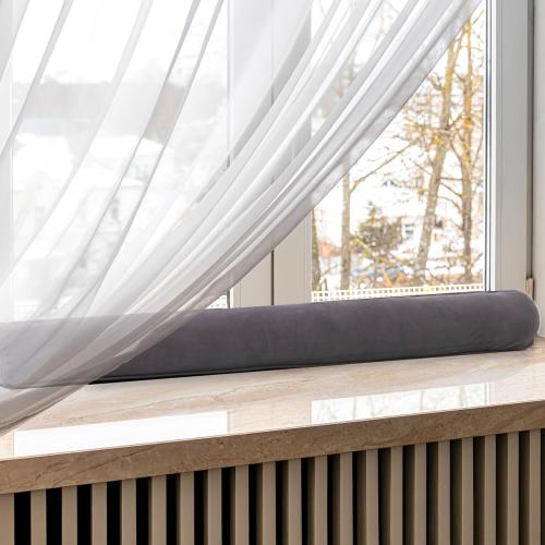 Sunolga Door Draft Stopper Blocks Hot and Cold Air with Removable Washable Cover for Bottom of Door and Window, All-Season Seal for Wind, Noise, Seal for Gaps Up to 3, Home Essentials, 24, Gray