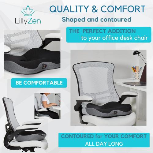 Color Black and Grey Donut Pillow for Tailbone Pain Relief Memory Foam Seat Cushion Orthopedic Pressure Relief Sitting Coccyx Sciatica Hemorrhoids Pregnancy Postpartum Office Chair Butt Pillows (Black Grey)