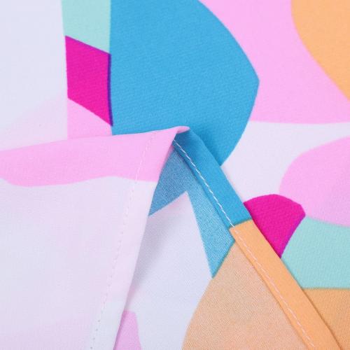 Size XL Women's Personalized Abstract Non Positioning Print Set Head Ruffle Short Sleeve Tunic