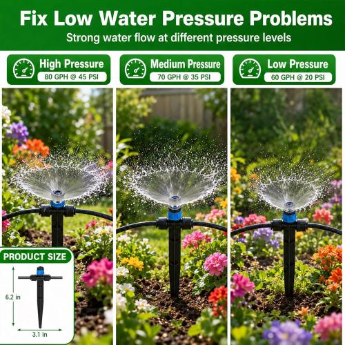 50 FT 1/2 Inch Drip Irrigation Tubing Kit:Premium Garden and Landscape Watering System-Drip Irrigation Hose with 2 Quick Connector 4-Way Connector,2 Quick Connector 6-Way Connector and Tube Cap