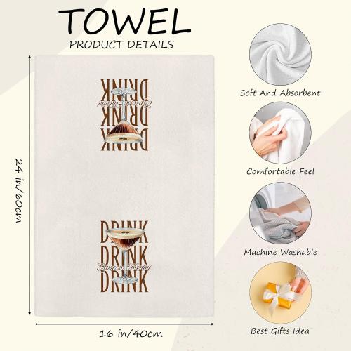 Espresso Martini Kitchen Towels - Bar Towels for Bartenders Kitchen, Espresso Martini Gifts, Funny Cocktail Hand Towels Dishcloth for Kitchen Bathroom Decorative, 16x24 Inch