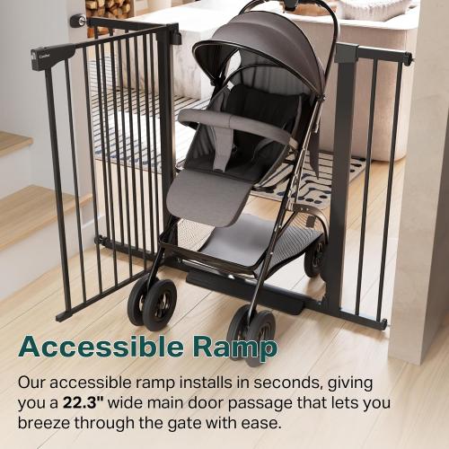Cumbor 36 Extra Tall Baby Gate for Stairs, 29.7-40.6 Wide Dog Gate for Doorways, Pressure Mounted Auto-Close Pets Gates for Dogs Indoor, Durable Safety Child Gate, Mom's Choice Awards Winner, Black ‼️unused‼️