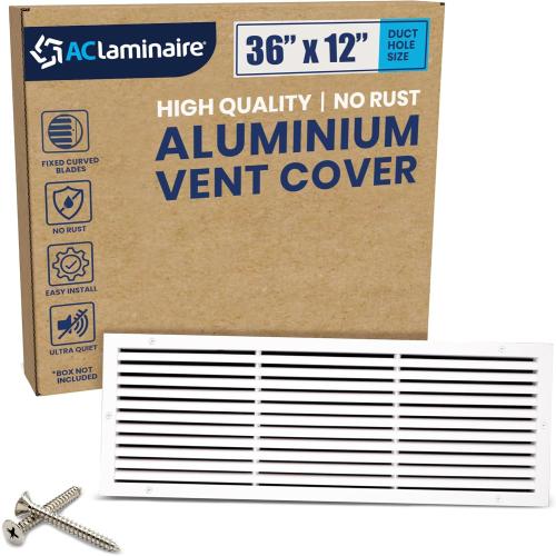 36 x 12 (Duct Hole) Decorative Air Return Vent Cover – Aluminum HVAC Grille for Ceiling & Wall, Rustproof AC Return Vent, Premium Modern Design, 37.6 x 13.6 Face, Ideal for Home HVAC