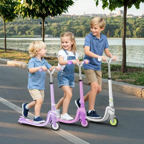 Tonbux Scooter for Kids with Light-Up Wheels & Deck, Adjustable Heights 2 Wheel Kids Scooters for Kids 5-7, Toddler Scooters with 4 Lighting Modes Deck