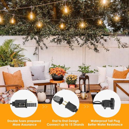 Mlambert 96FT LED Outdoor String Lights, Dimmable Waterproof Patio Lights with 30 3 Shatterproof Edison Vintage Bulb for Outside Backyard Porch Garden