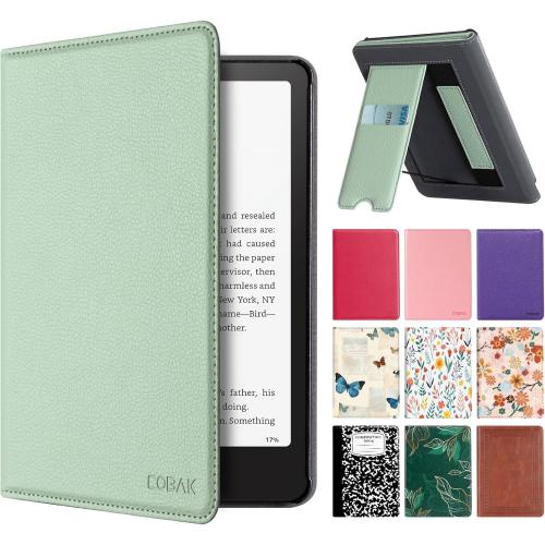 CoBak Stand Case for Kindle Paperwhite 12th Gen (7, 2024, SA568B SA569P) and Kindle Colorsoft Signature Edition – Not for 6.8 and 6 Models, Hand Strap, Auto Sleep Wake, Hard Shell, Snut Fit, Sage