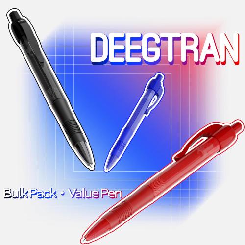 deegtran Pens Bulk, 30 Pack No Bleed Red Ink Click Pens with Soft Grip, Wholesale Retractable Ballpoint Pens for Office School, Medium Point Smooth 1.0MM