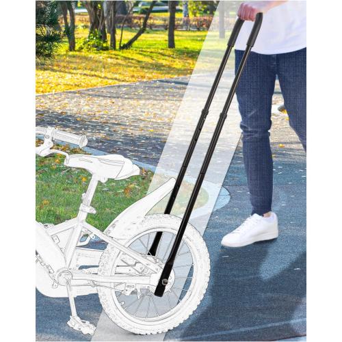 Children's Cycling Bike Safety Trainer Handle | Ergonomic Push Bar, 6 Heights Adjustable, Easy Install, Durable High Carbon Steel