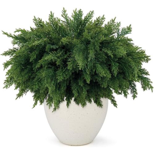 18 Inch Real Touch Cedar Branches - 12 Pcs Artificial Christmas Plants Branches, Faux Greenery Pine Stems Fake Cedar Picks for Vase DIY Crafts, Christmas Pine Branches for Home Indoor Decor