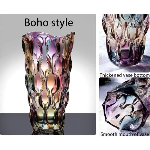 CEMABT Glass Vases for Flowers，Thickened 3.4 lb Morden vases for Tables Centerpieces, vase for Home Decor, Crystal,Colorful and Clear Rose Large Vases Christmas Day Gifts(Heavy Duty)