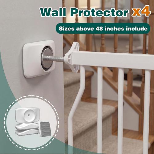 TSAYAWA Baby Gate Extra Wide Fits 71.65-85.82 inch Wide Opening - Dog Pet Gates for Doorways Stairs No Drilling Pressure Mounted - Large Child Safety Gate Indoor Outdoor White