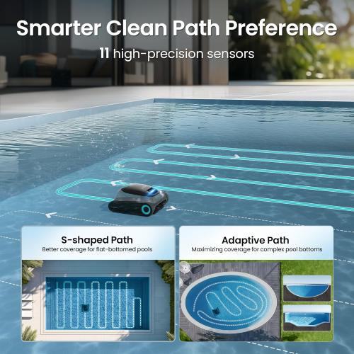 Aiper Scuba S1 Robotic Pool Cleaner, Wall & Waterline Cleaning, Dual Filtration, Extended 180-Min Battery Life, Smarter Navigation with High-Precision Sensors, App Support, OTA Upgrade