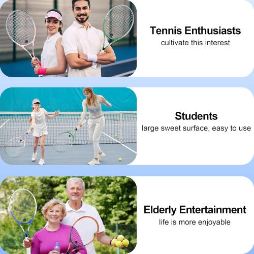 bo'weiqi 27 Recreational Tennis Racket Set 2 Players Lightweight Pre-Strung Tennis Racquets for Beginners, Including 3 Balls, 2 Overgrips, 2 Vibration Dampers and 1 Bag Easy Carry