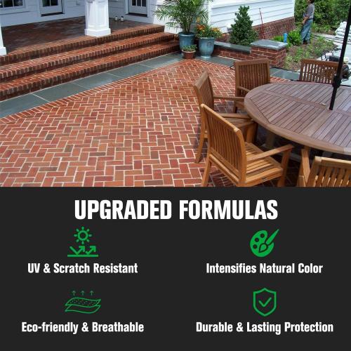Color Enhance Sealer-1 Gallon, Wet Look Natural Stone Sealer with 2X Gloss Protection, Long-Lasting Color Enhancer Concrete & Paver Sealer for Outdoor & Indoor Floor, Brick, Driveways, Travertine