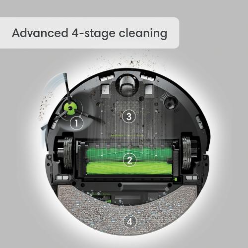 iRobot Roomba Combo j9  Self-Emptying & Auto-Fill Robot Vacuum & Mop – Multi-Functional Base Refills Bin and Empties Itself, Vacuums and Mops Without Needing to Avoid Carpets, Avoids Obstacles​