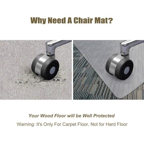 Kuyal Office Chair Mat for Carpets,Transparent Thick and Sturdy Floor Mats for Low and No Pile Carpeted Floors, with Studs (36 X 48 Rectangle)