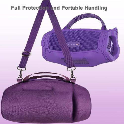 JCHPINE Silicone Cover and Carrying Case for JBL Charge 6 Bluetooth Speaker