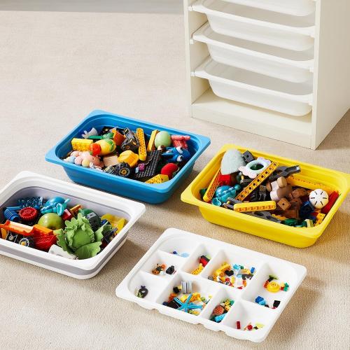 Beright Multipurpose Toy & Book Storage Cabinet with 6 Large Bins, White