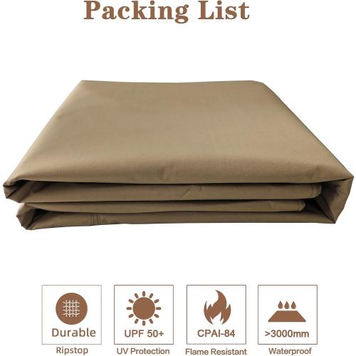 SCOCANOPY 8x5 Ft Replacement Grill BBQ Gazebo Top Compatible with Grill Gazebo Frame Model L-GG001PST-F,L-GG001PST-H,L-GG001PST-F2,(Khaki)