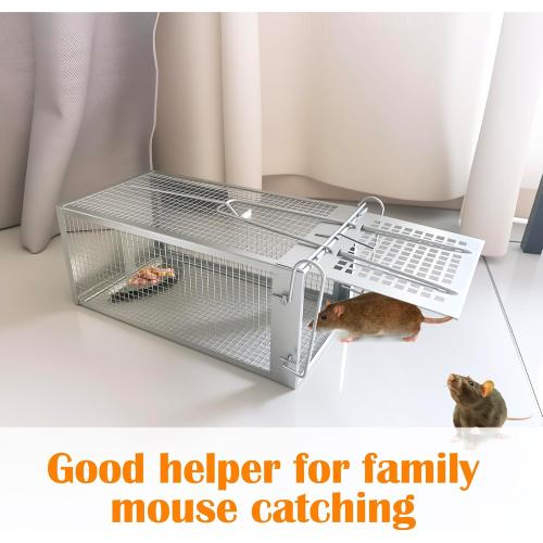 Humane Rat Trap, Chipmunk Rodent Trap that Work for Indoor and Outdoor Small Animal - Mouse Voles Hamsters Live Cage Catch and Release 1 Pack