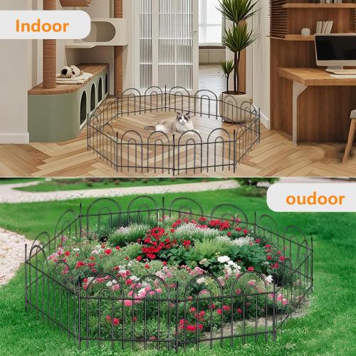 45ft X 13in Animal Barrier Fence, 32 Panels No Dig Fence for Dogs Rabbit, Anti Digging Defense Barrier Garden Edging Border, Rustproof Metal Arched Decorative Garden Fencing for Outdoor, Yard, Lawn