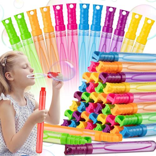 Jumlys 36 Pack Big Bubble Wands Bulk in 6 Colors, Bulk Party Favors for Kids, Ideal for Easter, Summer, Halloween, Valentine, School Classroom Prizes for Boys & Girls, Ideal Goodies Bags Stuffers