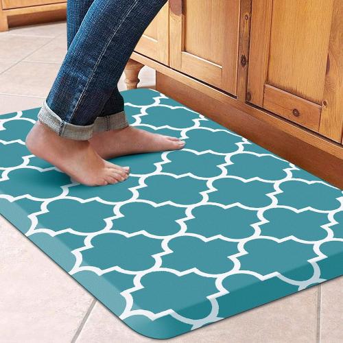 WISELIFE Kitchen Mat Cushioned Anti-Fatigue Kitchen Rug ,Non Slip Waterproof Kitchen Mats and Rugs Heavy Duty PVC Ergonomic Comfort Mat for Kitchen, Floor Home, Office, Sink, Laundry, Green