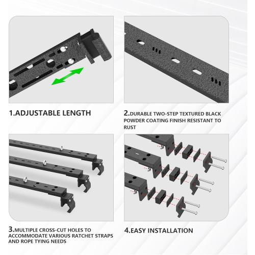 Heavy Duty 400 LBS Roof Rack Cross Bars Compatible with Flush & Raised Side Rails, Adjustable Crossbars Cargo Carrier Rooftop Luggage Fit Most SUVs Cars Vehicles