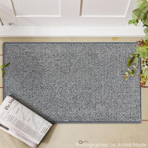 Artoid Mode Grey Machine Washable Non Slip Doormat,Soft Absorbent and Stain Resistant Kitchen Rugs for Sink Hallway Bathroom and Laundry 17x29 Inch