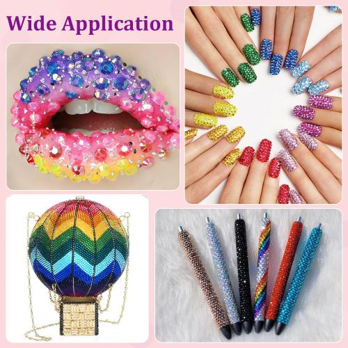 2 Boxes 3 4/5mm Jelly Rhinestones for Bedazzling, 22000Pcs Multicolor Flatback Resin Gems for Crafting, Bedazzler Kit with 2Pcs 10ml B7000 Jewelry Glue for DIY Crafts Book Fabric Decor Nail Art