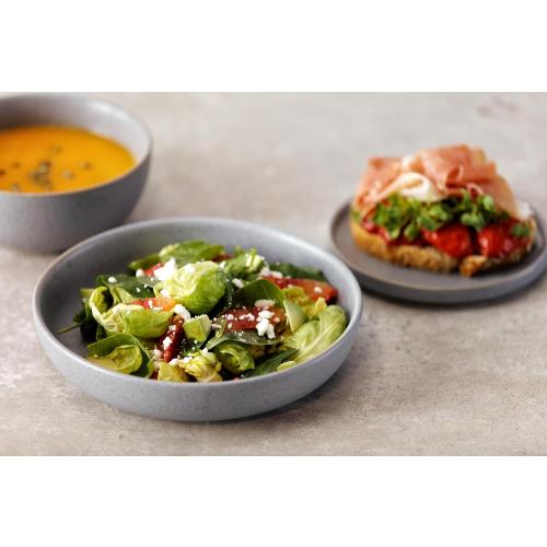 Fortessa Sound Stoneware 16 Piece Dinnerware Set, Service for 4, Cement