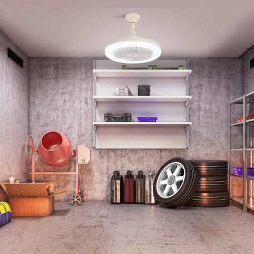 Socket Fan Light with Remote,E26/E27 Screw-in Small Ceiling Fan,Dimmable 3000K-6000K LED,3 Speeds,Low Profile Fixture for Bedroom Kitchen Garage-White