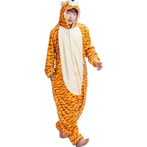 JJEUWE Adult Tiger Suit Pajamas Kigurumi Hoodie Jumpsuit Playsuit Large