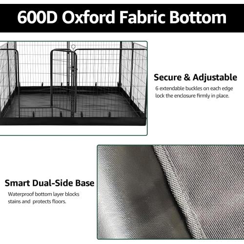 PJYuCien Dog Playpen Plus Storage Bag, 31.3 H 8 Panels Puppy Pen with Square Bottom, Heavy Duty Dog Fence for Puppies/Small Dogs