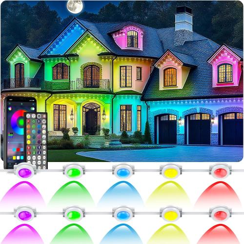 400Ft Permanent Outdoor Lights for House Waterproof, IP67 LED Eave Lights with App/Remote Control, Outdoor Permanent led Lighting for House Roof Decor,Christmas,Party,All Holiday and Daily