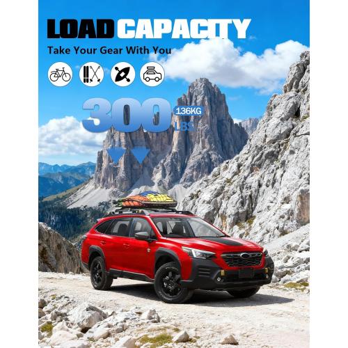 FengYu 300lbs Roof Rack Cross Bars Compatible with Subaru Outback Wilderness 2022-2025 (Only Fit Wilderness), Lockable Aluminum Roof Rails Crossbars Cargo Bars Rooftop Black